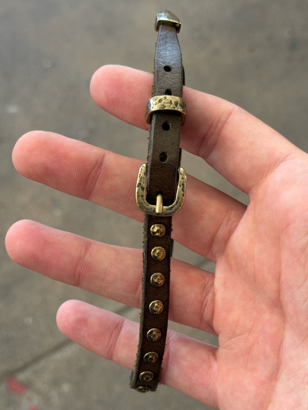 Campomaggi Leather Studded Wrap Bracelet in Military Green